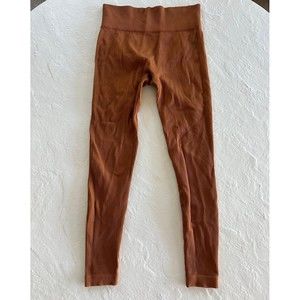 Bloom Burnt Orange Ribbed High Waisted Leggings